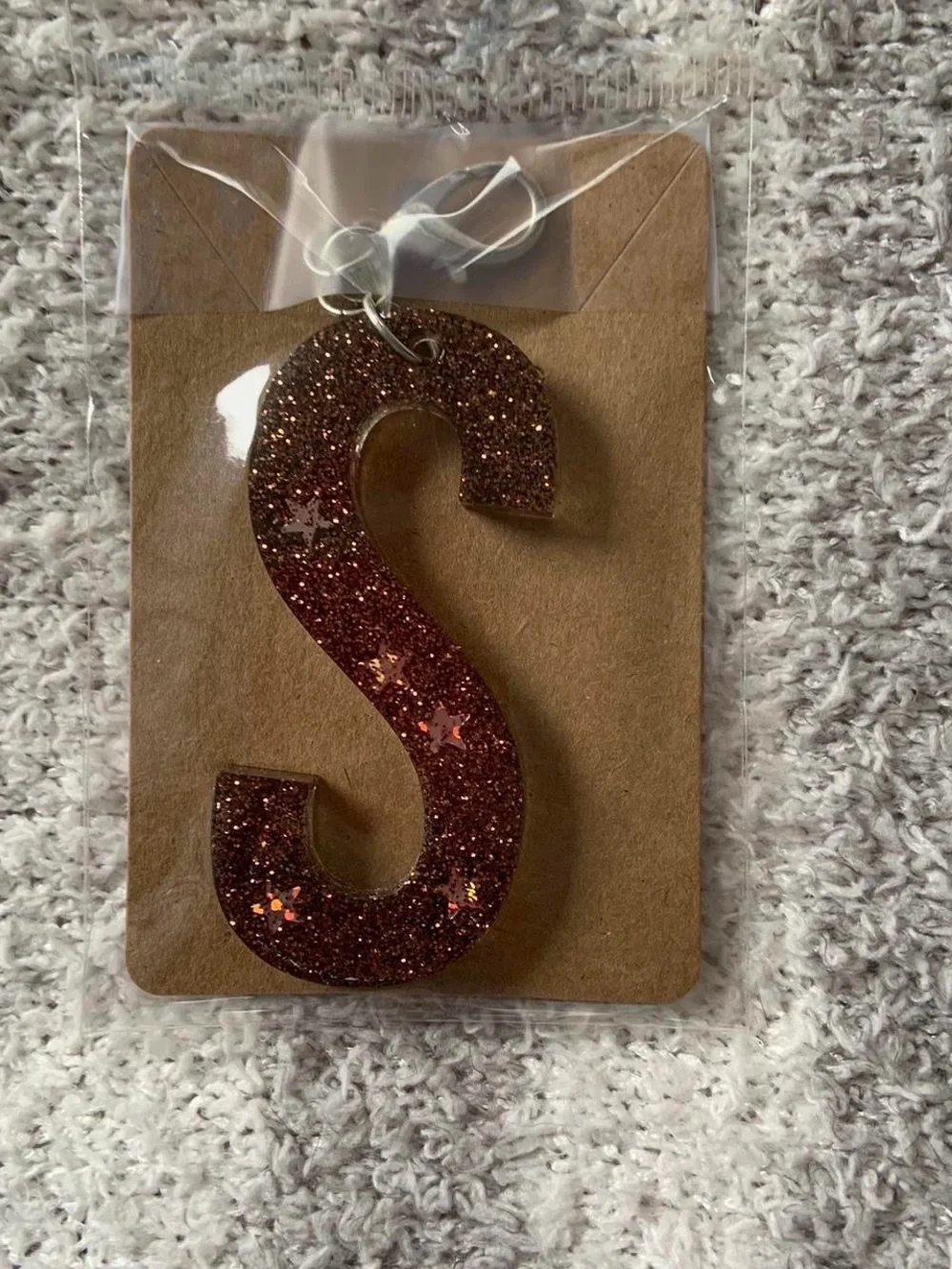Personalized Green Letter Keychain with Tassel